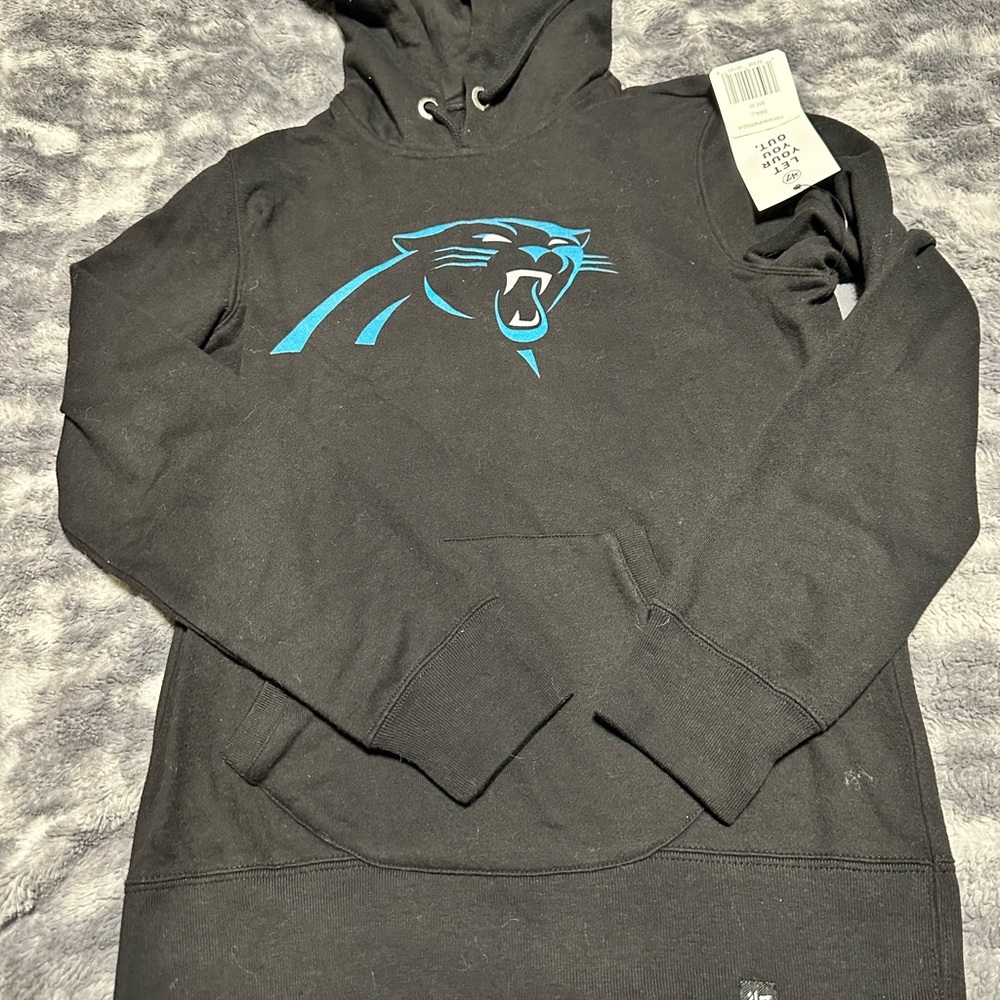 47 Black Hoodie with Blue Panther Design